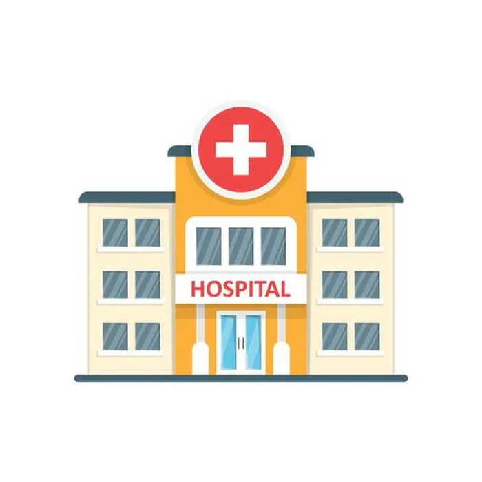 Framed Print : Hospital building icon in flat style