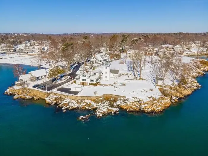 Framed Print : Hospital Point Lighthouse aerial view in winter in Hospital Point in city of Beverly, Massachusetts MA, USA Framed Print : Hospital Point Lighthouse aerial view in winter in Hospital Point in city of Beverly, Massachusetts MA, USA