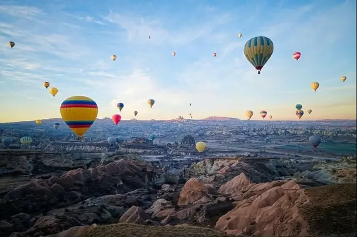 Framed Print : Hot air balloon flight in Goreme in Turkey during sunrise Framed Print : Hot air balloon flight in Goreme in Turkey during sunrise