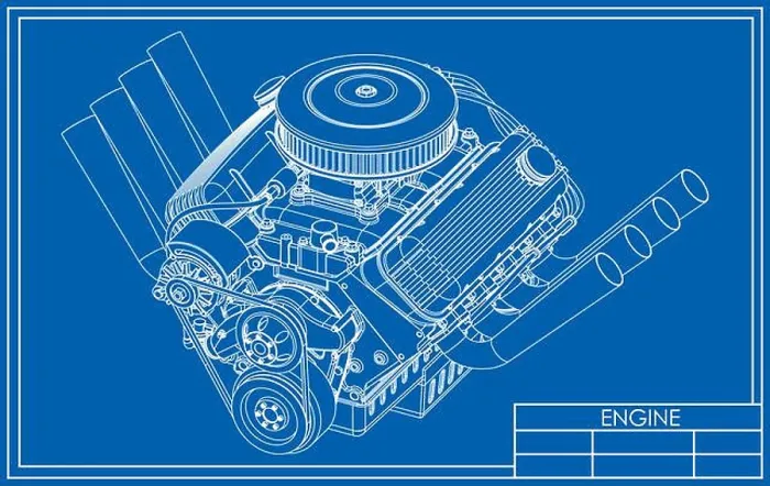 Framed Print : Hot rod V8 Engine drawing Framed Print : Hot rod V8 Engine drawing
