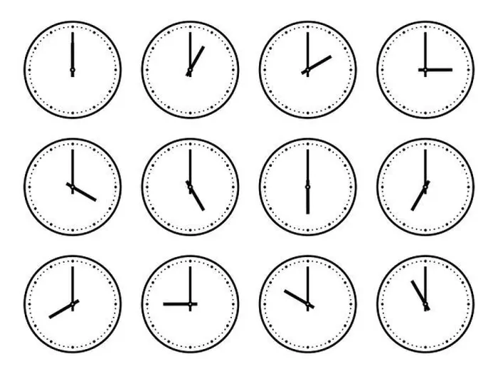 Framed Print : On the hour clocks set. Round analog minimal clock with tick marks Framed Print : On the hour clocks set. Round analog minimal clock with tick marks