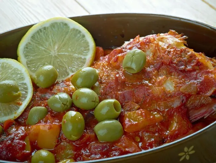 Framed Print : Huachinango a la Veracruzana - Veracruz-Style Red Snapper classic fish dish from Veracruz, Mexico Framed Print : Huachinango a la Veracruzana - Veracruz-Style Red Snapper classic fish dish from Veracruz, Mexico