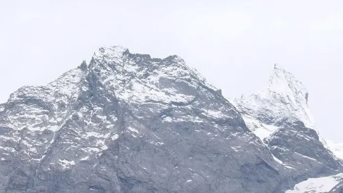 Framed Print : Huge mountains standing under a white fog Framed Print : Huge mountains standing under a white fog