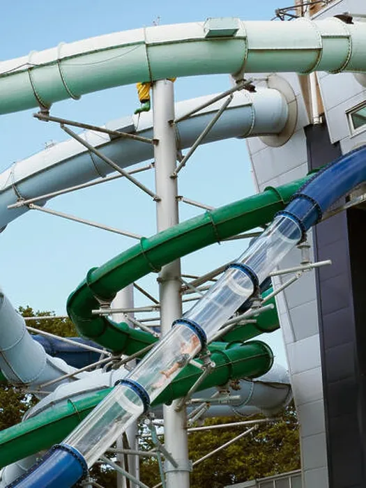 Framed Print : the huge water slides complex at Tiki Bad bath in Wassenaar, the Netherlands Framed Print : the huge water slides complex at Tiki Bad bath in Wassenaar, the Netherlands