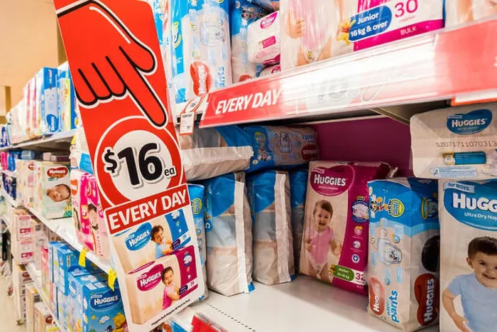 Framed Print : Huggies nappies for babies and small children on sale at a Coles supermarket in Sydney, Australia Framed Print : Huggies nappies for babies and small children on sale at a Coles supermarket in Sydney, Australia