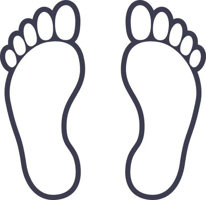 Framed Print : Human foot barefoot footprint symbol outline icon vector illustration