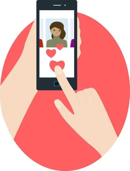 Framed Print : Human hand holding smartphone and click on heart Framed Print : Human hand holding smartphone and click on heart