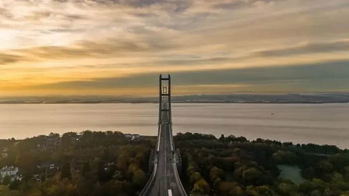 Framed Print : Humber Bridge at Sun Rise Framed Print : Humber Bridge at Sun Rise
