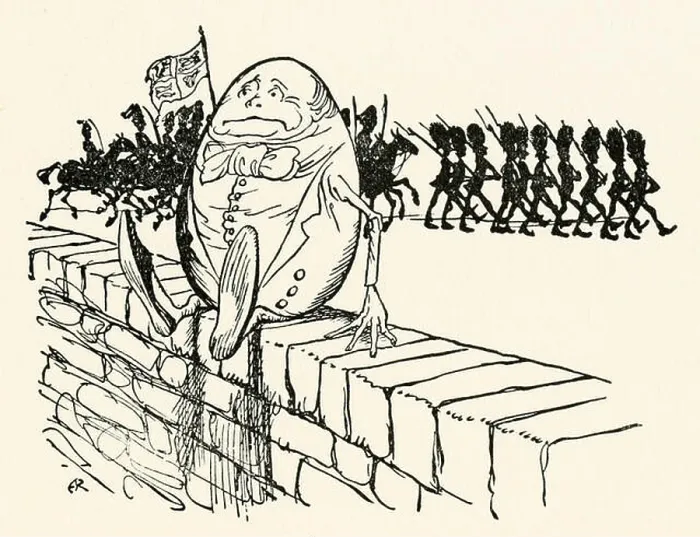 Framed Print : Humpty Dumpty sat on the wall from Mother Goose - The Old Nursery Rhymes illustration by Arthur Rackham (1867-1939) Framed Print : Humpty Dumpty sat on the wall from Mother Goose - The Old Nursery Rhymes illustration by Arthur Rackham (1867-1939)