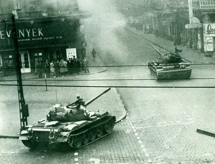 Framed Print : Hungarian uprising, October 1956. Soviet tanks in the streets of Budapest Framed Print : Hungarian uprising, October 1956. Soviet tanks in the streets of Budapest
