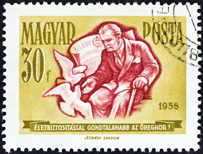 Framed Print : HUNGARY - CIRCA 1958: A stamp printed in Hungary from the 'Savings Campaign' issue shows old man feeding pigeons Framed Print : HUNGARY - CIRCA 1958: A stamp printed in Hungary from the 'Savings Campaign' issue shows old man feeding pigeons
