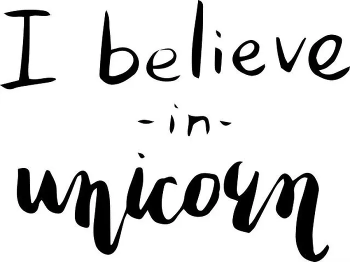 Framed Print : I believe in unicorn. Modern brush lettering style Framed Print : I believe in unicorn. Modern brush lettering style