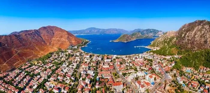 Framed Print : Icmeler city beach aerial panoramic view. Icmeler is a town near Marmaris city in Mugla Province, Turkey Framed Print : Icmeler city beach aerial panoramic view. Icmeler is a town near Marmaris city in Mugla Province, Turkey