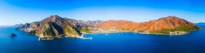 Framed Print : Icmeler city beach aerial panoramic view. Icmeler is a town near Marmaris city in Mugla Province, Turkey Framed Print : Icmeler city beach aerial panoramic view. Icmeler is a town near Marmaris city in Mugla Province, Turkey