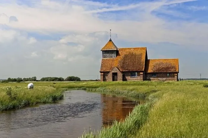 Framed Print : Iconic Church on the Marsh at Fairfield, Kent