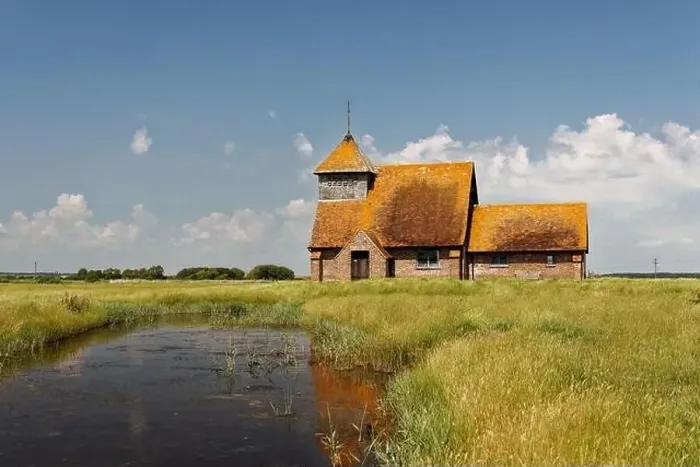 Framed Print : Iconic Church on the Marsh at Fairfield, Kent