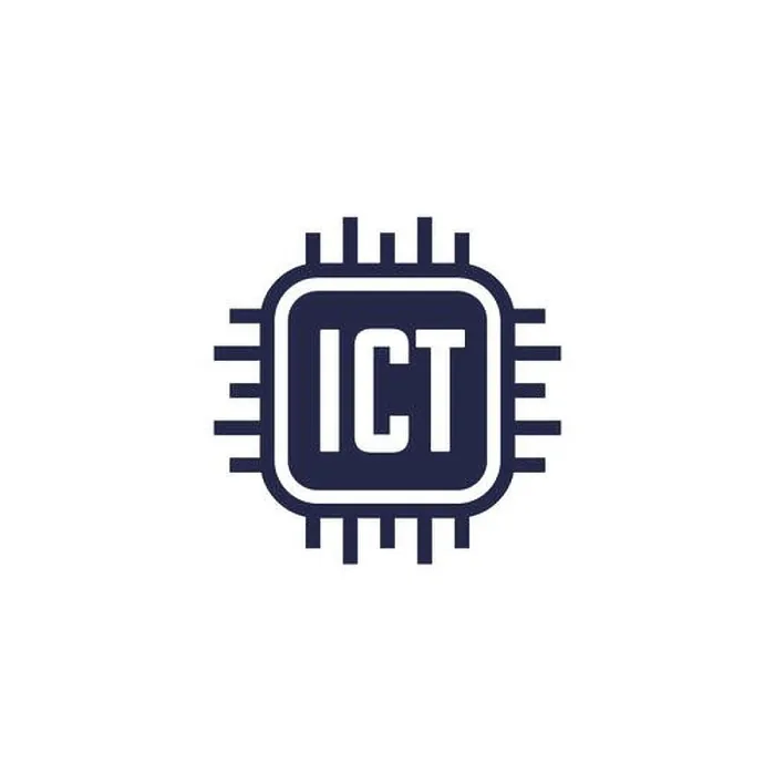 Framed Print : ICT icon Information and communications technology