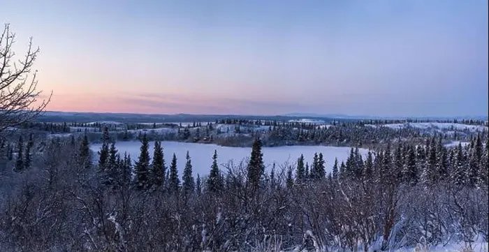 Framed Print : Icy, snowy lake surrounded by snowy trees under pink sky on a winter evening near Delta Junction, Alaska Framed Print : Icy, snowy lake surrounded by snowy trees under pink sky on a winter evening near Delta Junction, Alaska