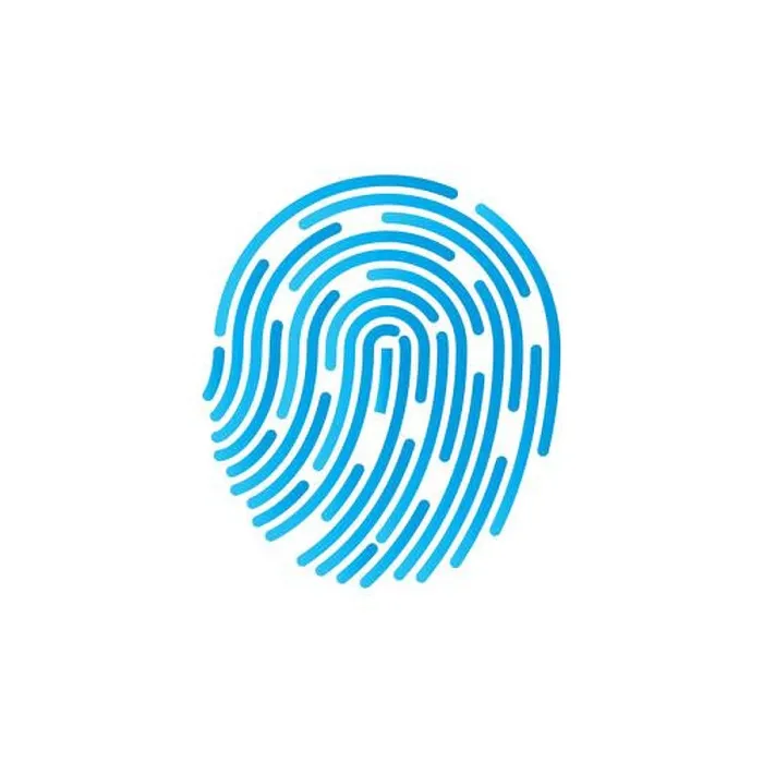 Framed Print : Identification symbol. Fingerprint icon. Vector illustrations. Flat design