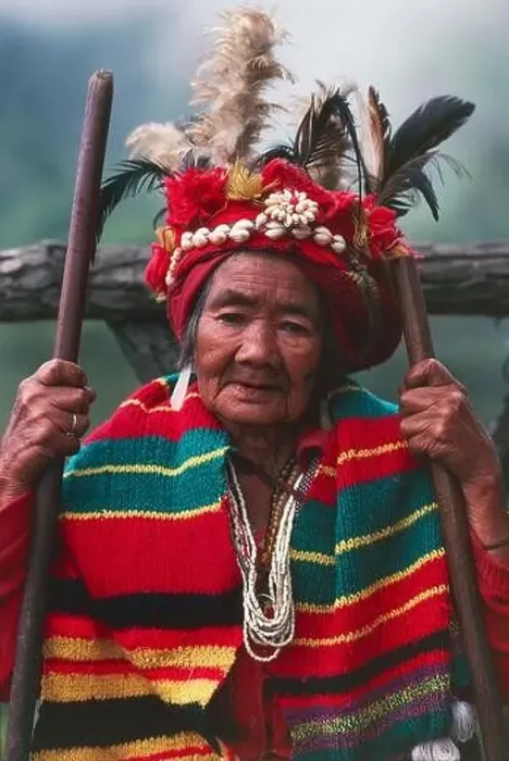 Framed Print : Ifugao woman wearing traditional clothing and feather headdress, Banaue, Philippines Framed Print : Ifugao woman wearing traditional clothing and feather headdress, Banaue, Philippines