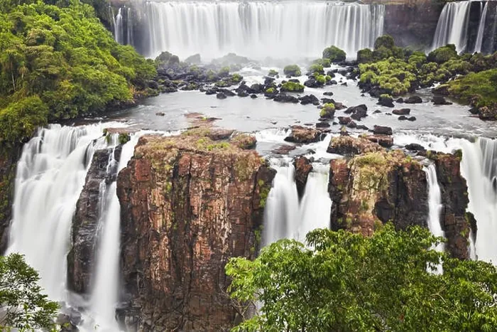 Framed Print : Iguassu Falls, the largest series of waterfalls of the world, located at the Brazilian and Argentinian border, View from Brazilian side