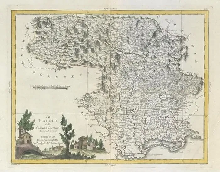 Framed Print : Il Friuli colla Carnia e Cadorino'. North-east Italy. ZATTA 1784 old map Framed Print : Il Friuli colla Carnia e Cadorino'. North-east Italy. ZATTA 1784 old map