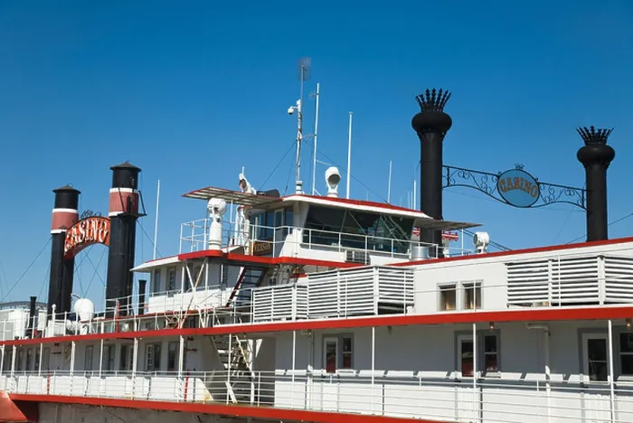 Framed Print : ILLINOIS Rock Island Smokestacks and casino sign on boat Jumers casino riverboat gambling Framed Print : ILLINOIS Rock Island Smokestacks and casino sign on boat Jumers casino riverboat gambling