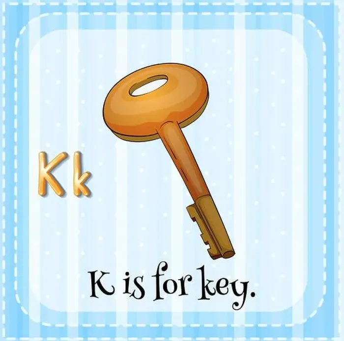 Framed Print : Illustration of an alphabet K is for key Framed Print : Illustration of an alphabet K is for key