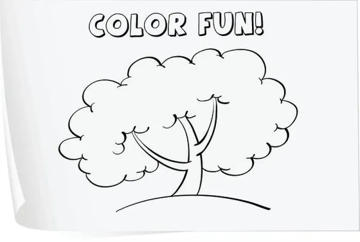 Framed Print : Illustration of a colouring worksheet (tree) Framed Print : Illustration of a colouring worksheet (tree)
