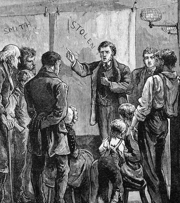 Framed Print : Illustration depicting a street preacher in East London. Dated 19th Century Framed Print : Illustration depicting a street preacher in East London. Dated 19th Century