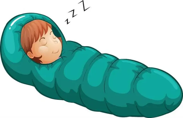 Framed Print : Illustration of a girl in a sleeping bag Framed Print : Illustration of a girl in a sleeping bag