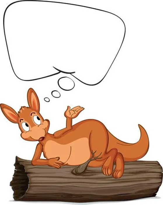 Framed Print : Illustration of a kangaroo thinking Framed Print : Illustration of a kangaroo thinking