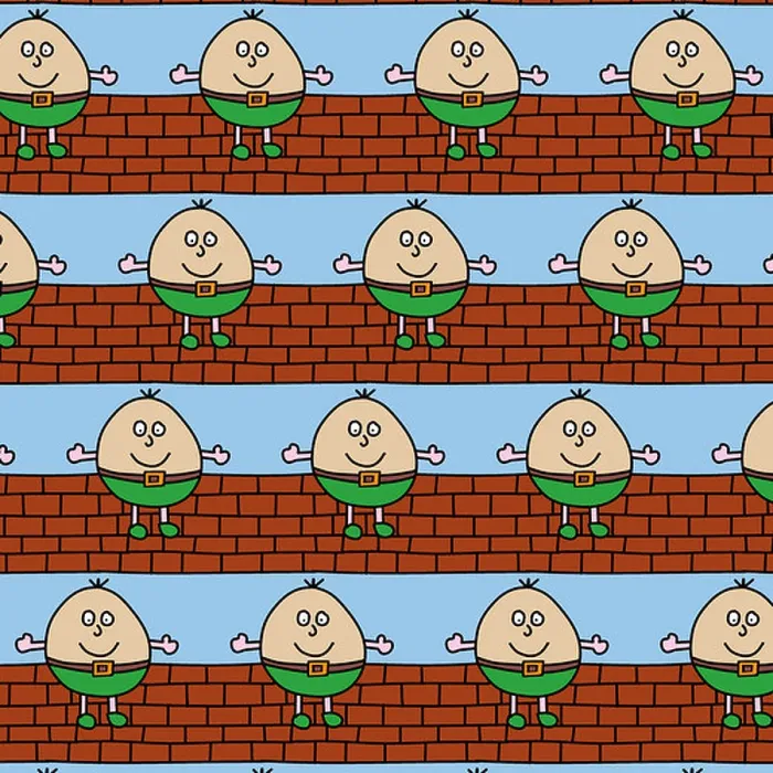 Framed Print : Illustration of repetitive Humpty Dumpty design wallpaper Framed Print : Illustration of repetitive Humpty Dumpty design wallpaper