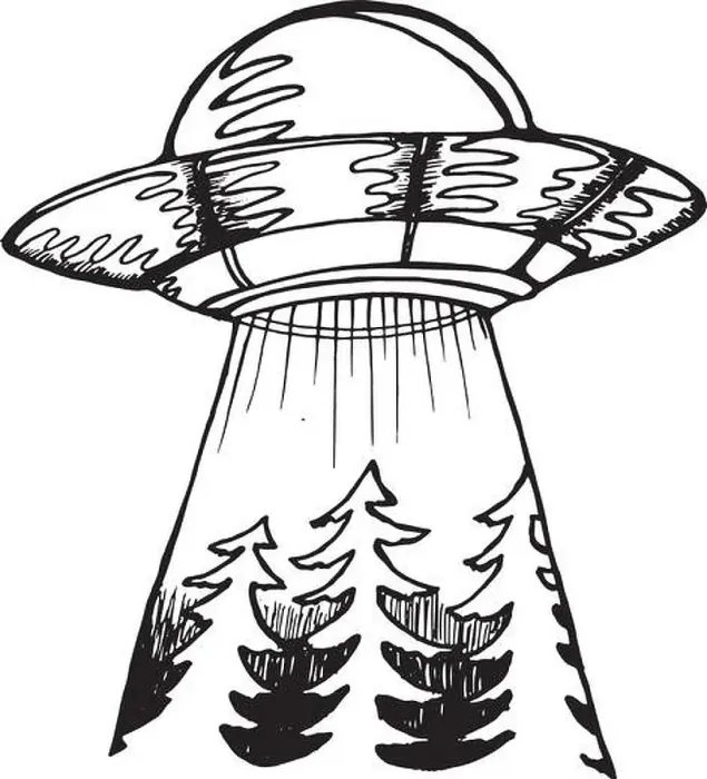 Framed Print : Illustration of a spaceship. Alien ship and forest. Idea for tattoo Framed Print : Illustration of a spaceship. Alien ship and forest. Idea for tattoo