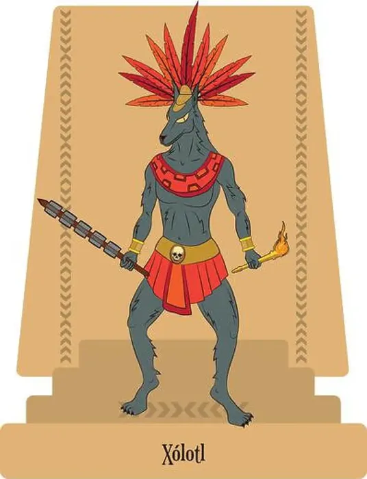 Framed Print : Illustration vector isolated of Aztec god Xolotl Framed Print : Illustration vector isolated of Aztec god Xolotl
