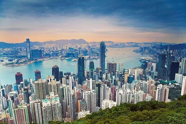 Image of Hong Kong skyline view from Victoria Peak