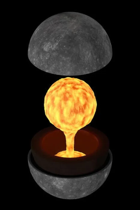 Framed Print : This image represents the internal structure of the planet Mercury. It is a photorealistic 3d rendering Framed Print : This image represents the internal structure of the planet Mercury. It is a photorealistic 3d rendering