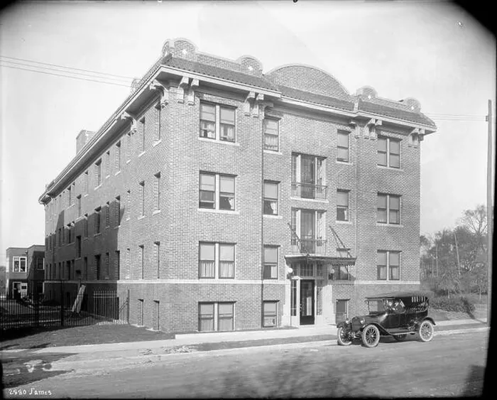 Framed Print : This image shows an apartment house located on James Avenue South Framed Print : This image shows an apartment house located on James Avenue South