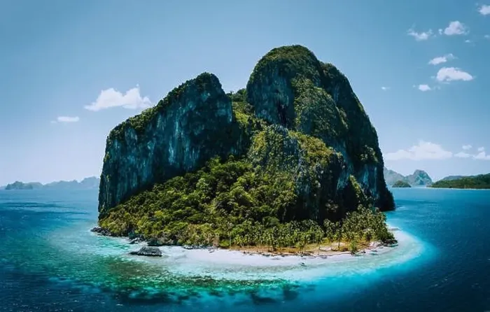 Framed Print : Impressive aerial drone panoramic picture of tropical Pinagbuyutan Island Framed Print : Impressive aerial drone panoramic picture of tropical Pinagbuyutan Island