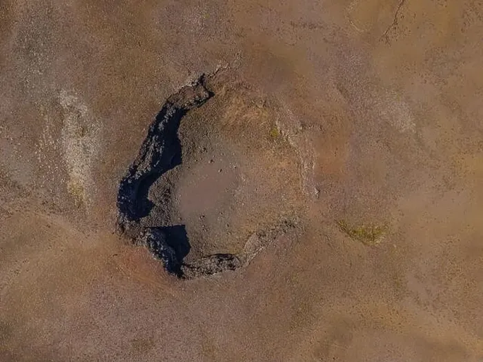Framed Print : inactive volcanic crater from above Framed Print : inactive volcanic crater from above