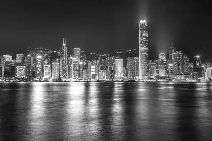 Framed Print : The incredible night cityscape view of lights on the water on Victoria Harbour in Hong Kong Framed Print : The incredible night cityscape view of lights on the water on Victoria Harbour in Hong Kong