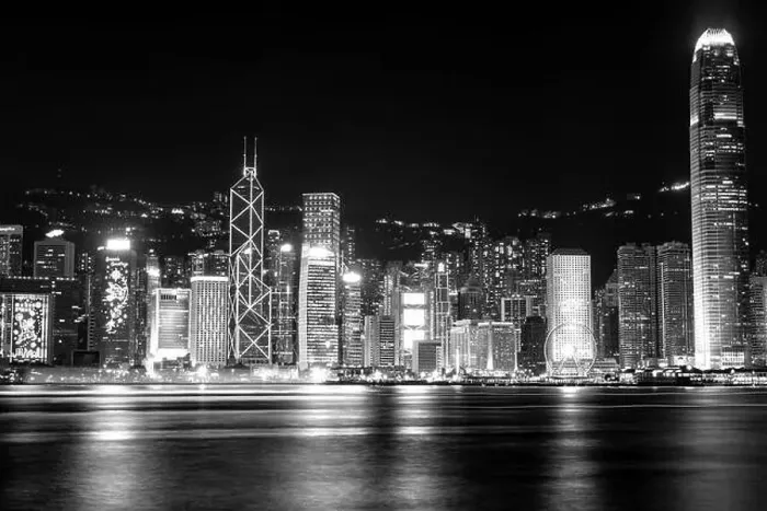 Framed Print : The incredible night cityscape view of lights on the water on Victoria Harbour in Hong Kong Framed Print : The incredible night cityscape view of lights on the water on Victoria Harbour in Hong Kong