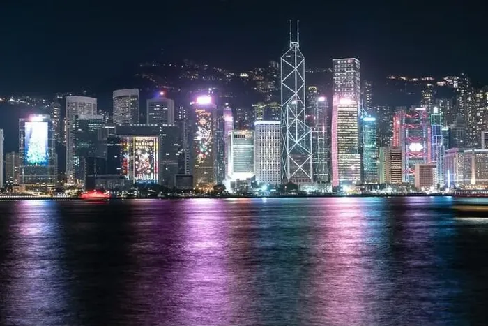 Framed Print : The incredible night cityscape view of lights on the water on Victoria Harbour in Hong Kong Framed Print : The incredible night cityscape view of lights on the water on Victoria Harbour in Hong Kong