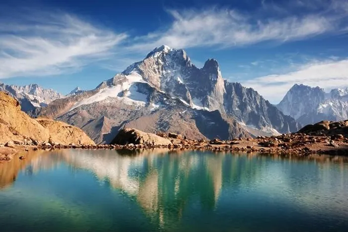 Framed Print : Incredible view of clear water and sky reflection on Lac Blanc lake in France Alps. Monte Bianco mountains range on background Framed Print : Incredible view of clear water and sky reflection on Lac Blanc lake in France Alps. Monte Bianco mountains range on background