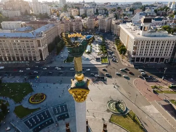 Framed Print : Independence Square in Kyiv, Ukraine. Maidan. Aerial view Framed Print : Independence Square in Kyiv, Ukraine. Maidan. Aerial view