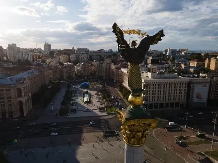 Framed Print : Independence Square in Kyiv, Ukraine. Maidan. Aerial view Framed Print : Independence Square in Kyiv, Ukraine. Maidan. Aerial view