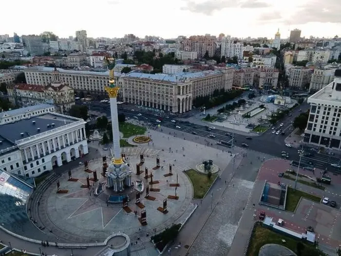 Framed Print : Independence Square in Kyiv, Ukraine. Maidan. Aerial view Framed Print : Independence Square in Kyiv, Ukraine. Maidan. Aerial view