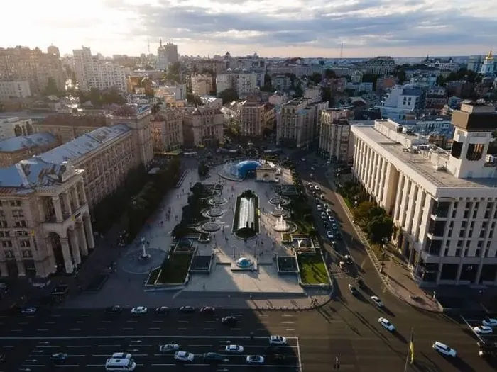 Framed Print : Independence Square in Kyiv, Ukraine. Maidan. Aerial view Framed Print : Independence Square in Kyiv, Ukraine. Maidan. Aerial view