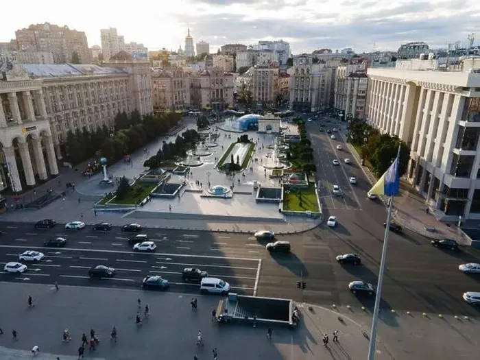 Framed Print : Independence Square in Kyiv, Ukraine. Maidan. Aerial view Framed Print : Independence Square in Kyiv, Ukraine. Maidan. Aerial view