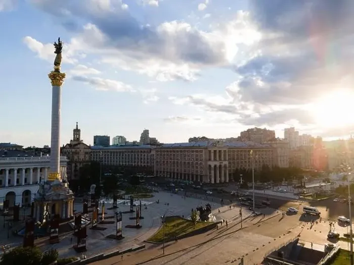 Framed Print : Independence Square in Kyiv, Ukraine. Maidan. Aerial view Framed Print : Independence Square in Kyiv, Ukraine. Maidan. Aerial view